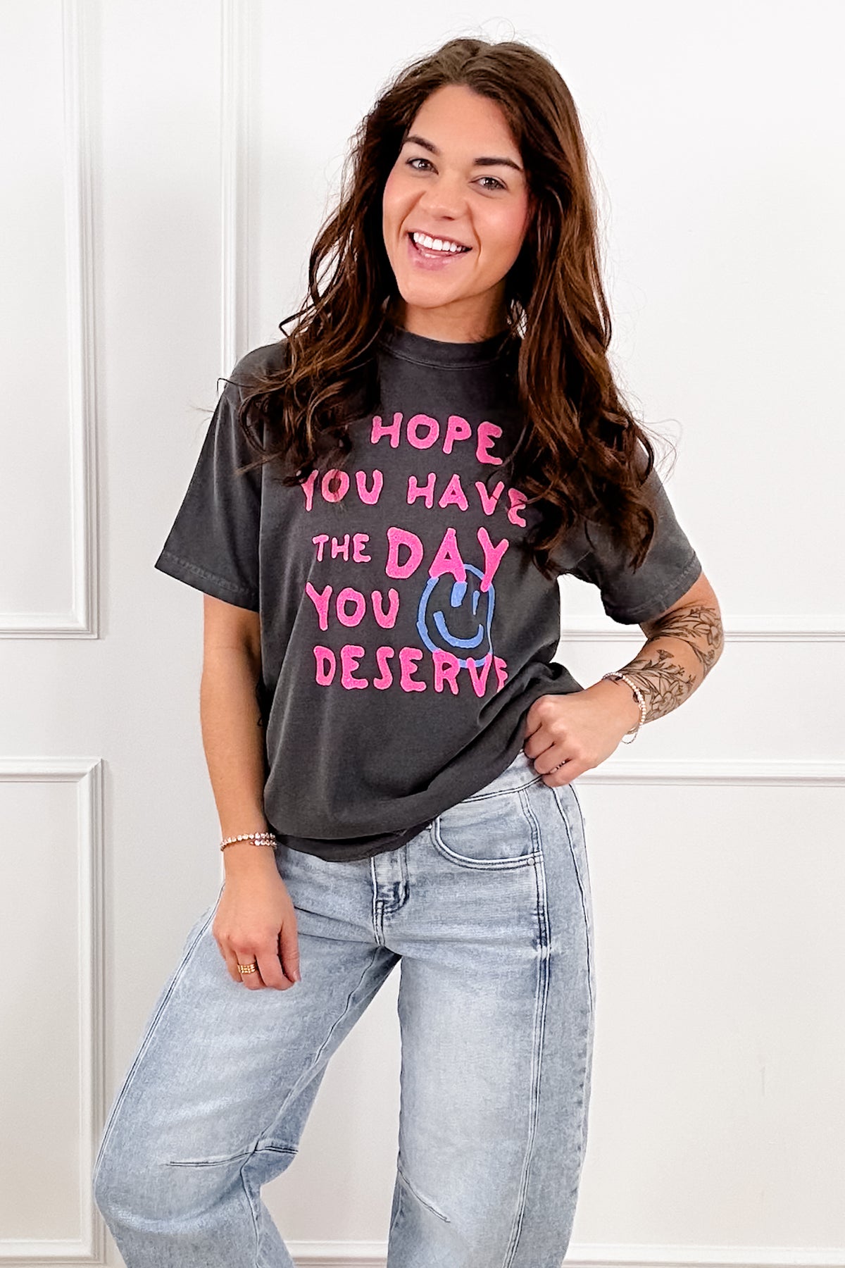 Plus/Reg Short Sleeve " I Hope You Have ..." Graphic Tee - Freckled Poppy