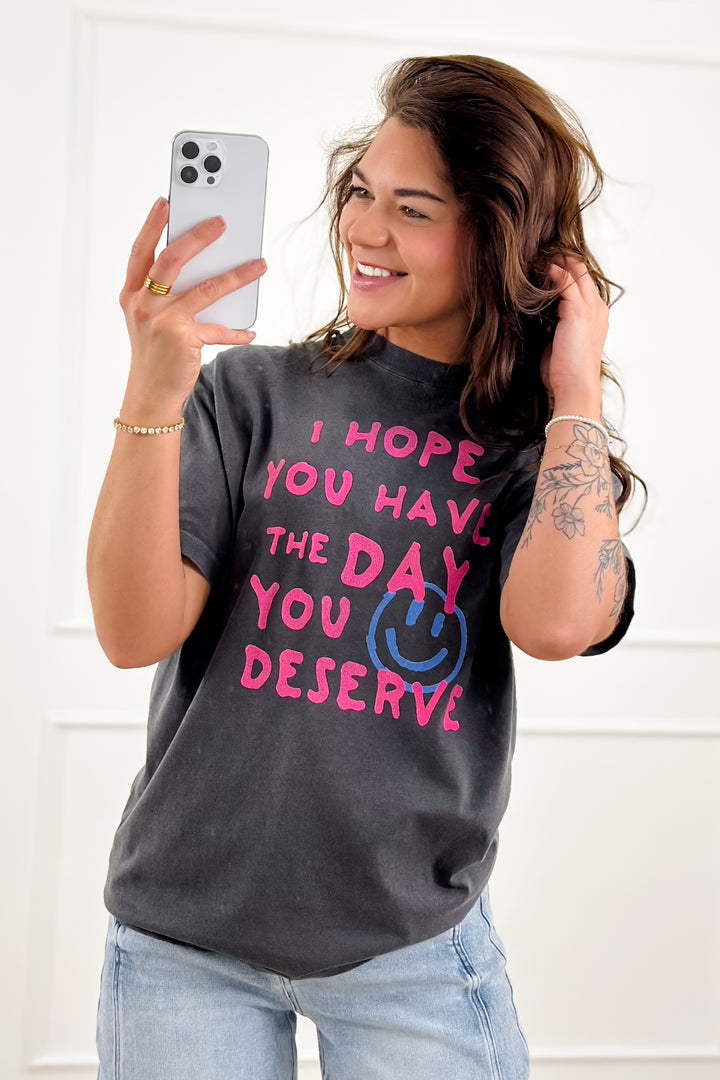 Plus/Reg Short Sleeve " I Hope You Have ..." Graphic Tee - Freckled Poppy