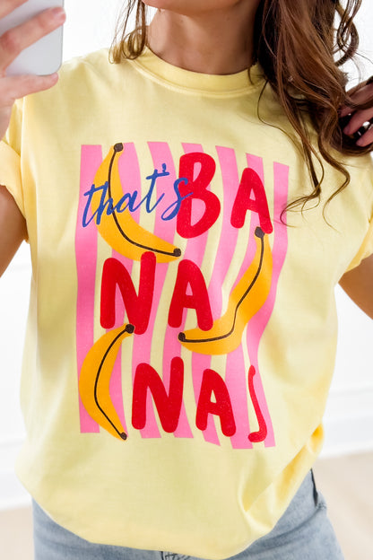 Plus/Reg Short Sleeve "That's Bananas" Graphic Tee - Freckled Poppy