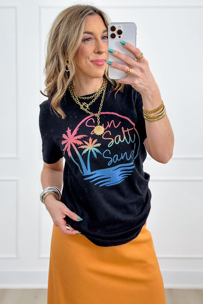 Plus/Reg Short Sleeve "Sun Salt Sand" Graphic Tee - Freckled Poppy