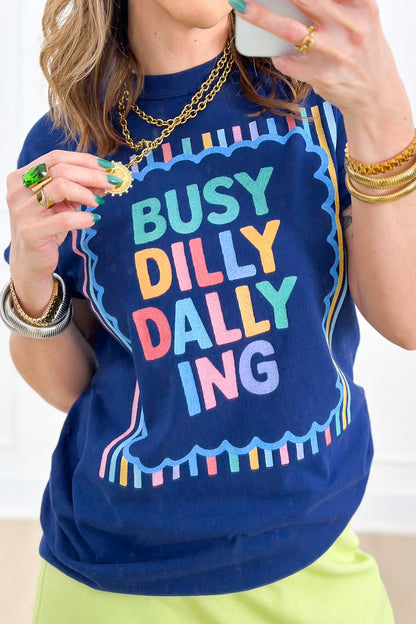 Plus/Reg Short Sleeve "Busy Dilly Dallying" Graphic Tee - Freckled Poppy
