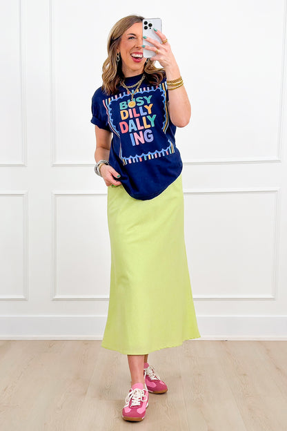 Plus/Reg Short Sleeve "Busy Dilly Dallying" Graphic Tee - Freckled Poppy