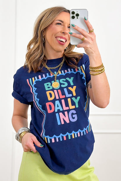 Plus/Reg Short Sleeve "Busy Dilly Dallying" Graphic Tee - Freckled Poppy