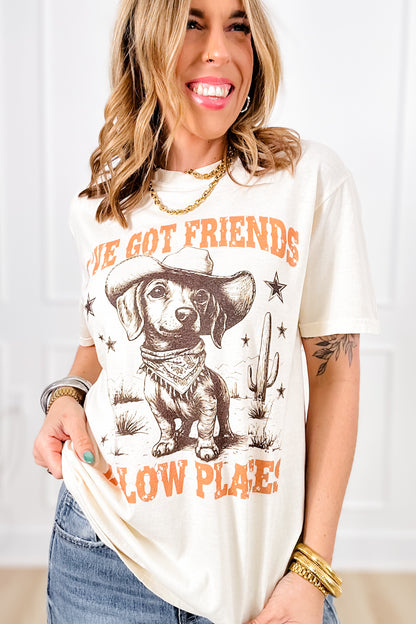 Plus/Reg Short Sleeve "I've Got Friends In Low Places" Graphic Tee - Freckled Poppy