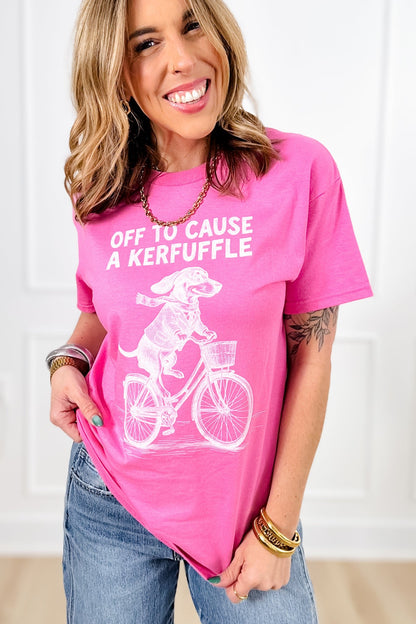 Plus/Reg Short Sleeve "Off To Cause a Kerfuffle" Graphic Tee - Freckled Poppy