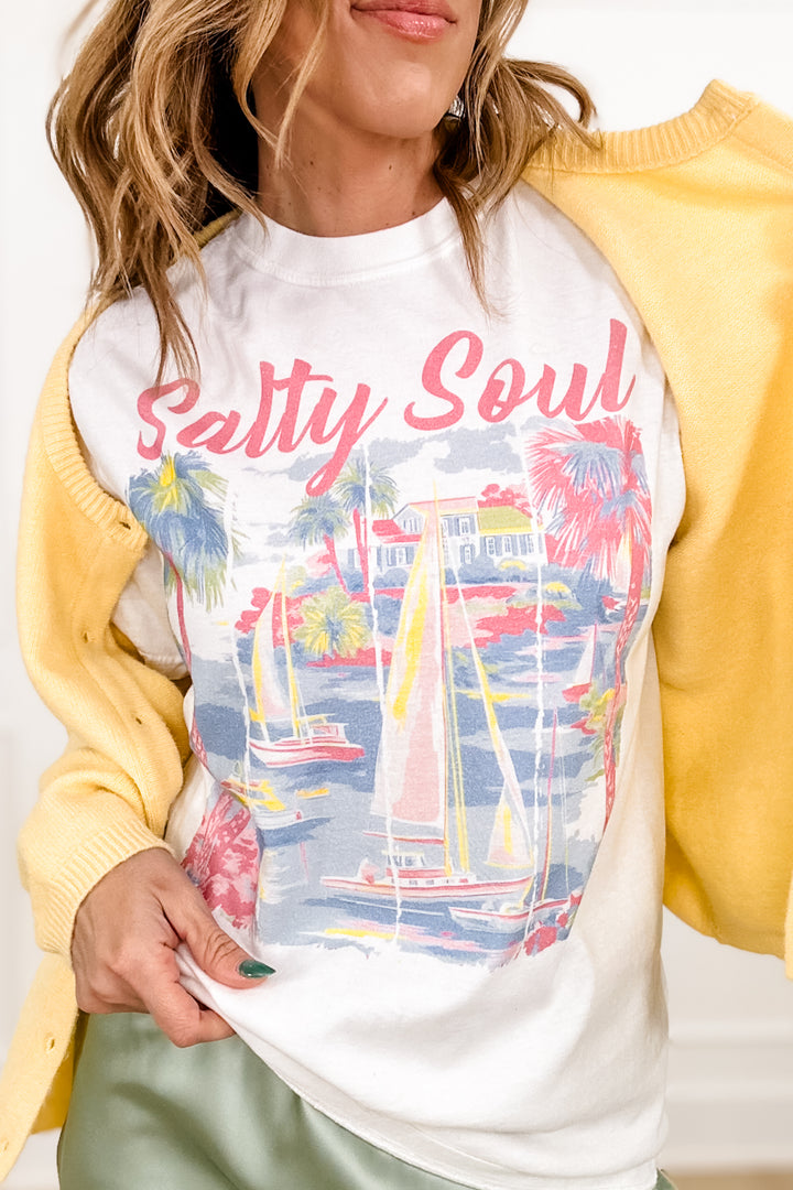 Plus/Reg Short Sleeve "Salty Soul" Graphic Tee - Freckled Poppy