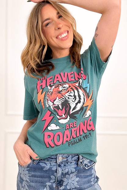 Plus/Reg Short Sleeve "The Heavens Are Roaring" Graphic Tee - Freckled Poppy