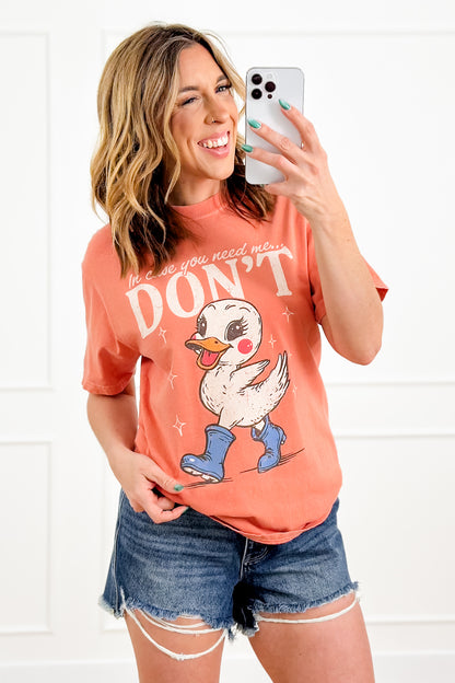 Plus/Reg Short Sleeve "In Case You Need Me..." Graphic Tee - Freckled Poppy