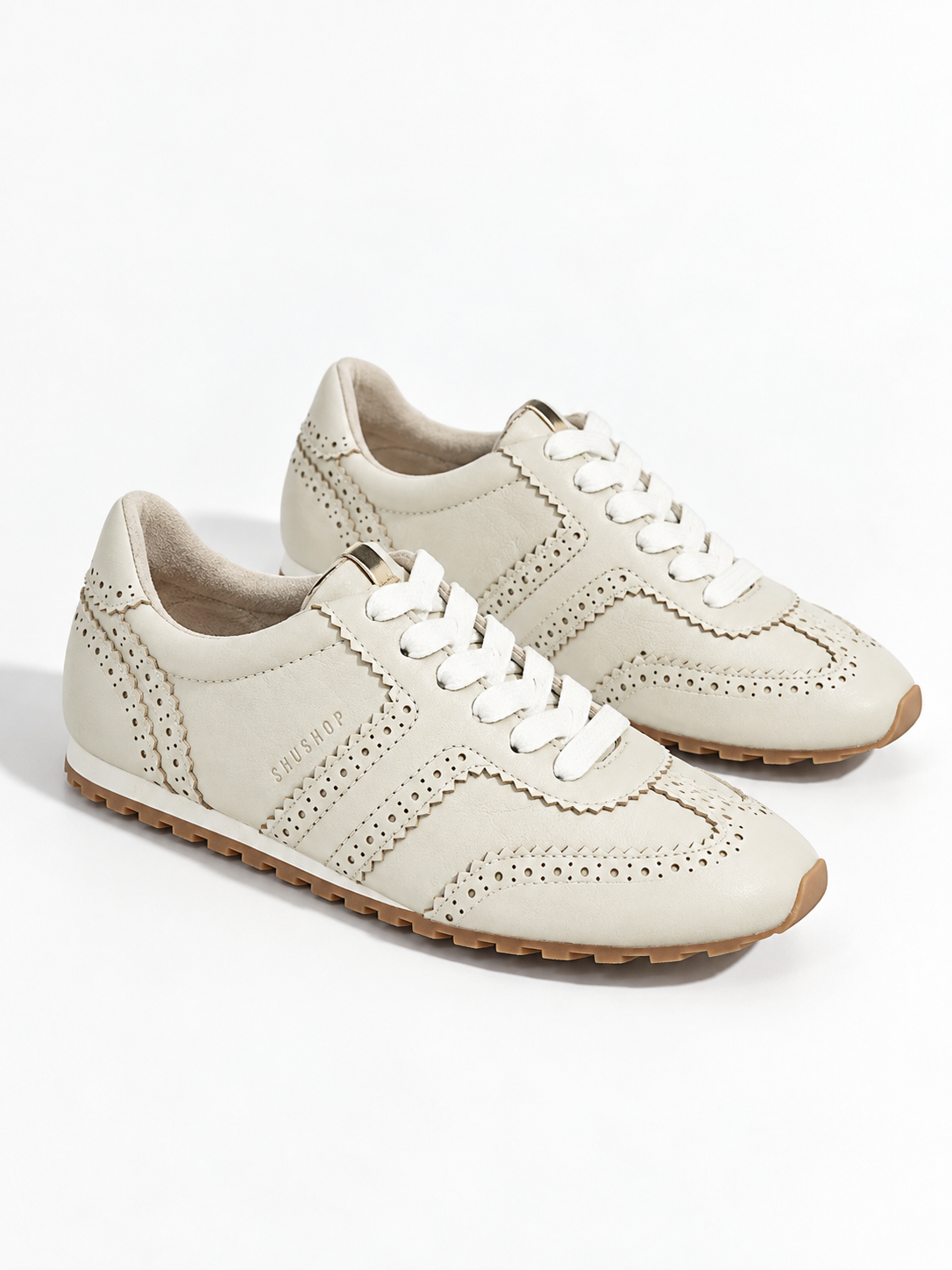 Shu Shop Perforated Vegan Leather Low Top Sneakers