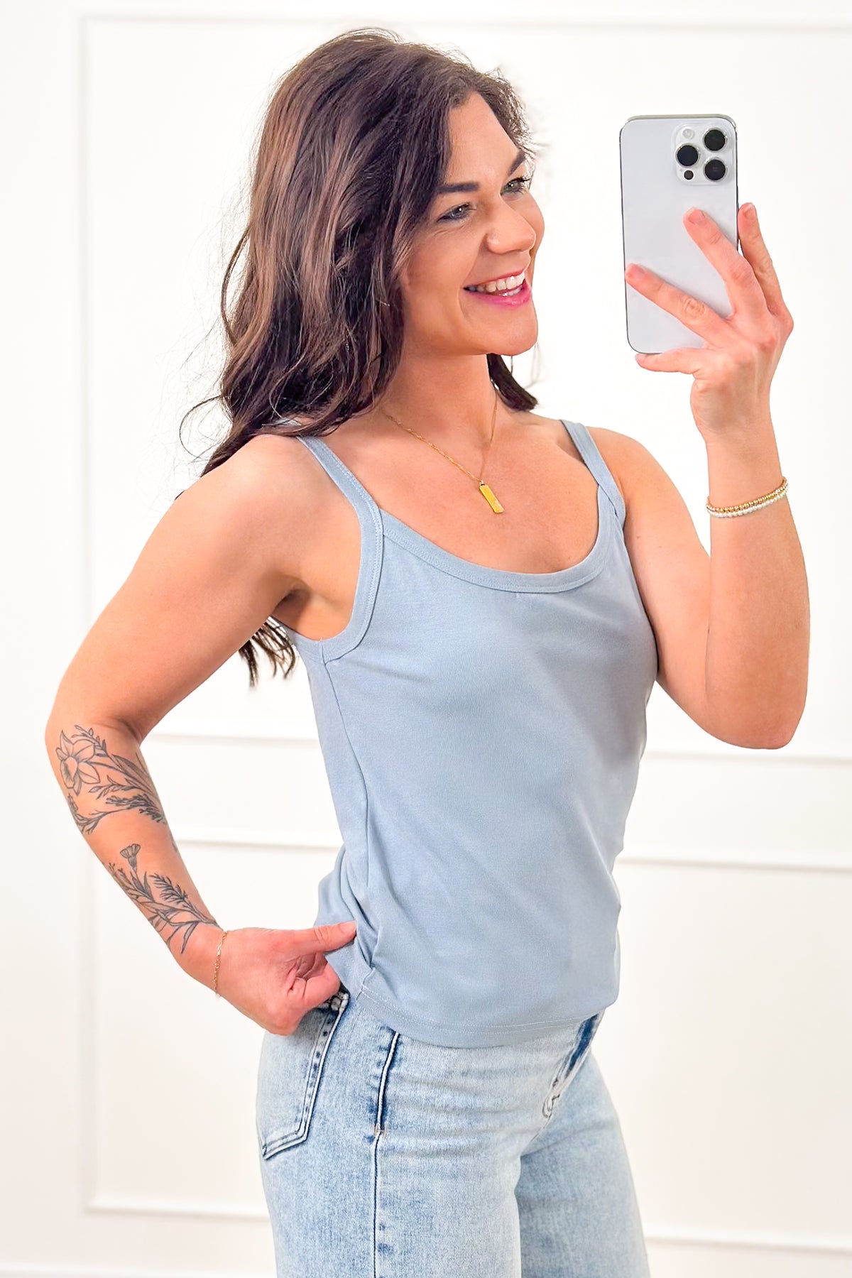 Solid Color Knit Cami Top - Freckled Poppy