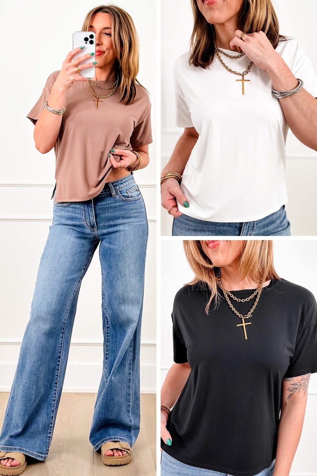 Solid Short Sleeve Crewneck Top - Freckled Poppy