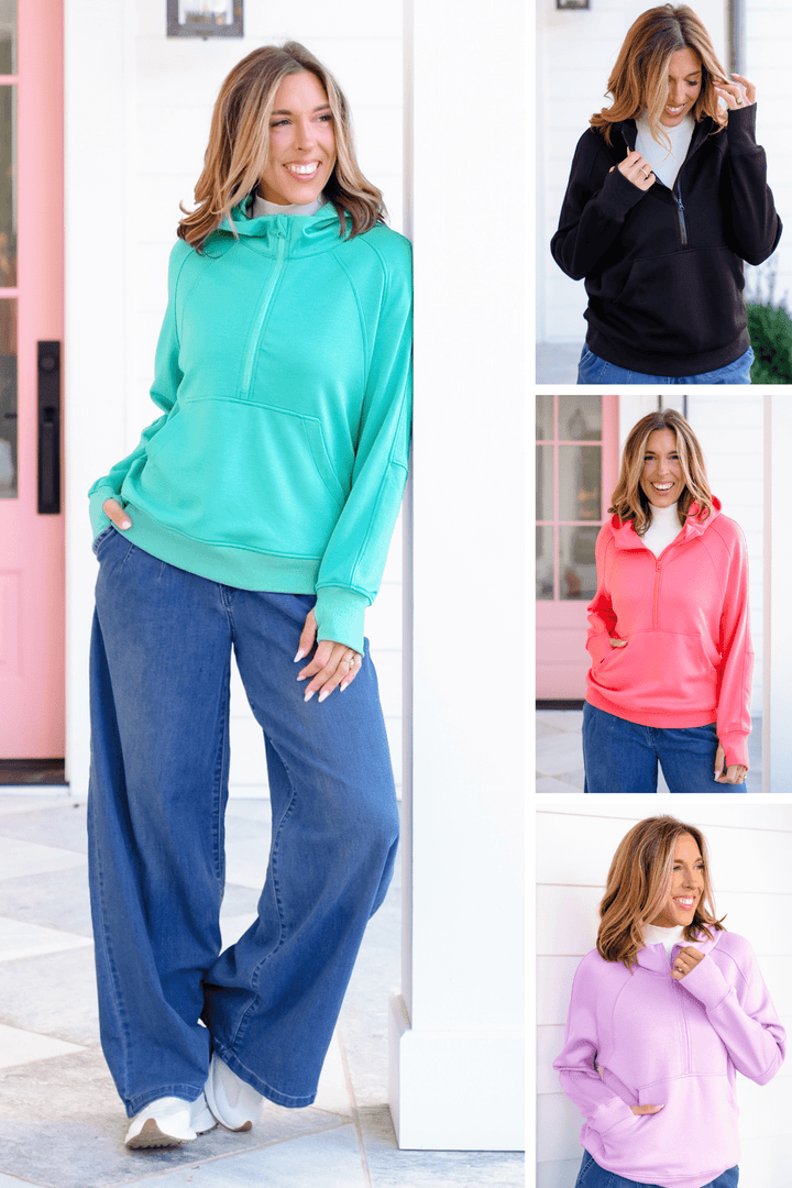Plus/Reg Long Sleeve Hoodie with Kangaroo Pocket - Freckled Poppy