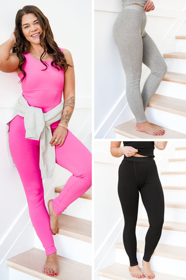 Solid Baby Ribbed High Waist Leggings - Freckled Poppy