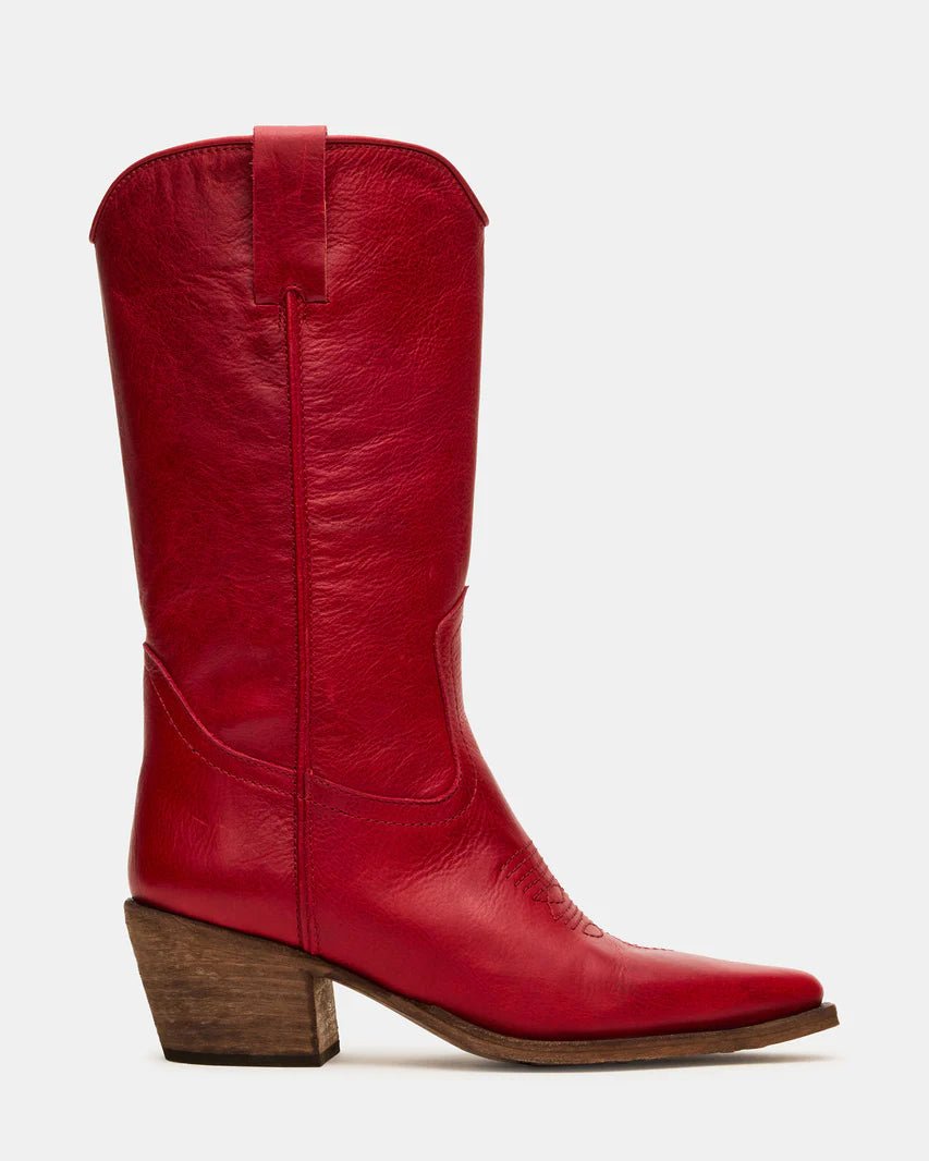 Steve Madden Vintage Inspired Western Leather Boots - Freckled Poppy