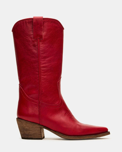 Steve Madden Vintage Inspired Western Leather Boots - Freckled Poppy