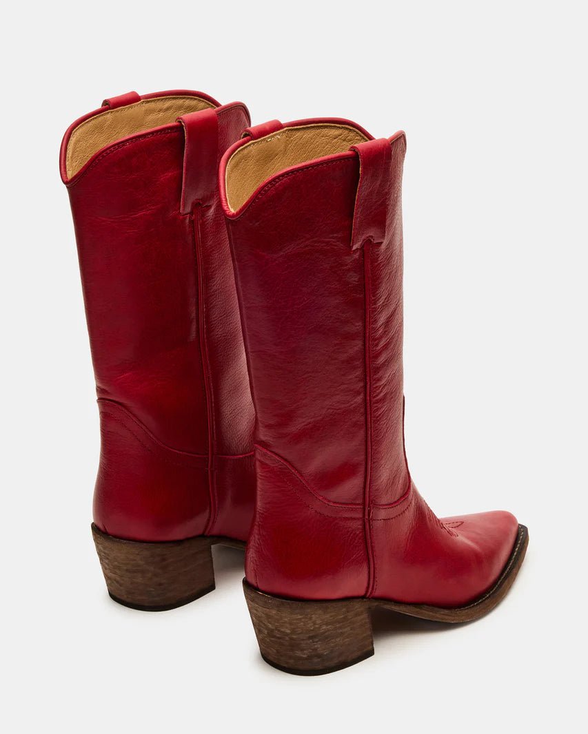 Steve Madden Vintage Inspired Western Leather Boots - Freckled Poppy