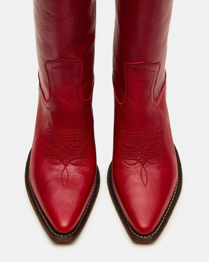 Steve Madden Vintage Inspired Western Leather Boots - Freckled Poppy