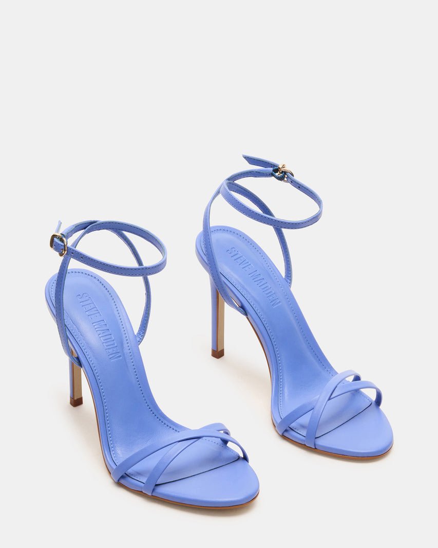 Steve Madden Leather Stiletto Dress Heels with Ankle Strap - Freckled Poppy