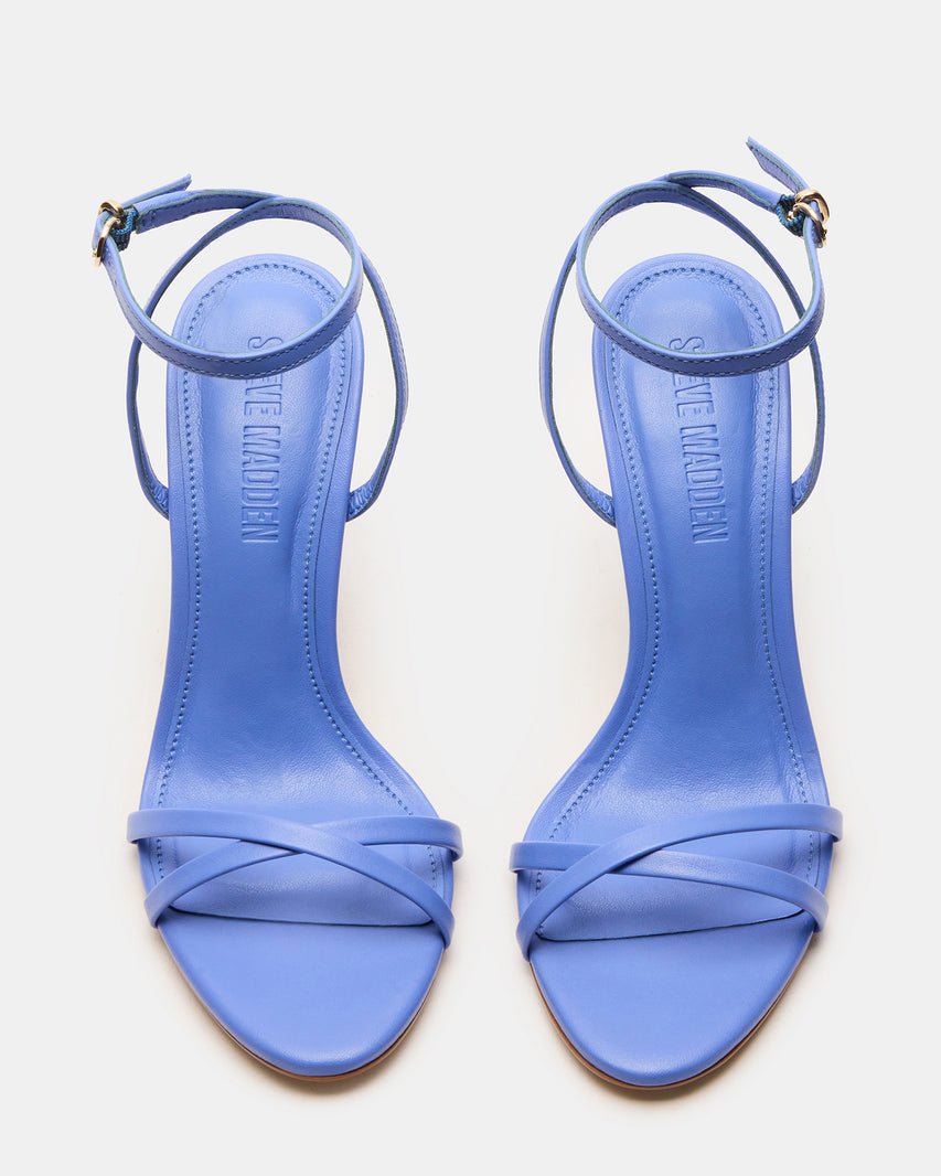 Steve Madden Leather Stiletto Dress Heels with Ankle Strap - Freckled Poppy