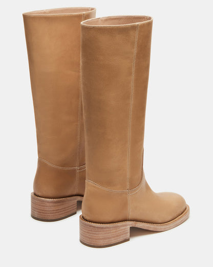 Restock! Steve Madden Leather Mid Calf Boot with Stacked Block Heel