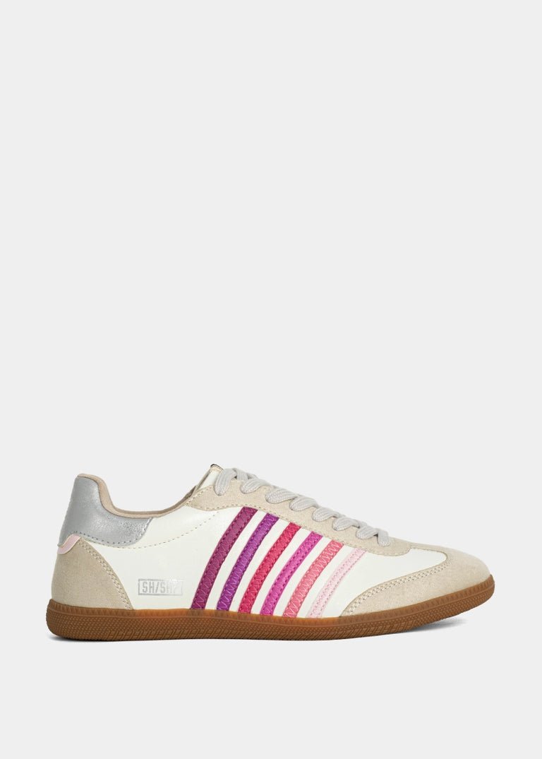 Shu Shop Vegan Leather Striped Low Top Sneakers - Freckled Poppy