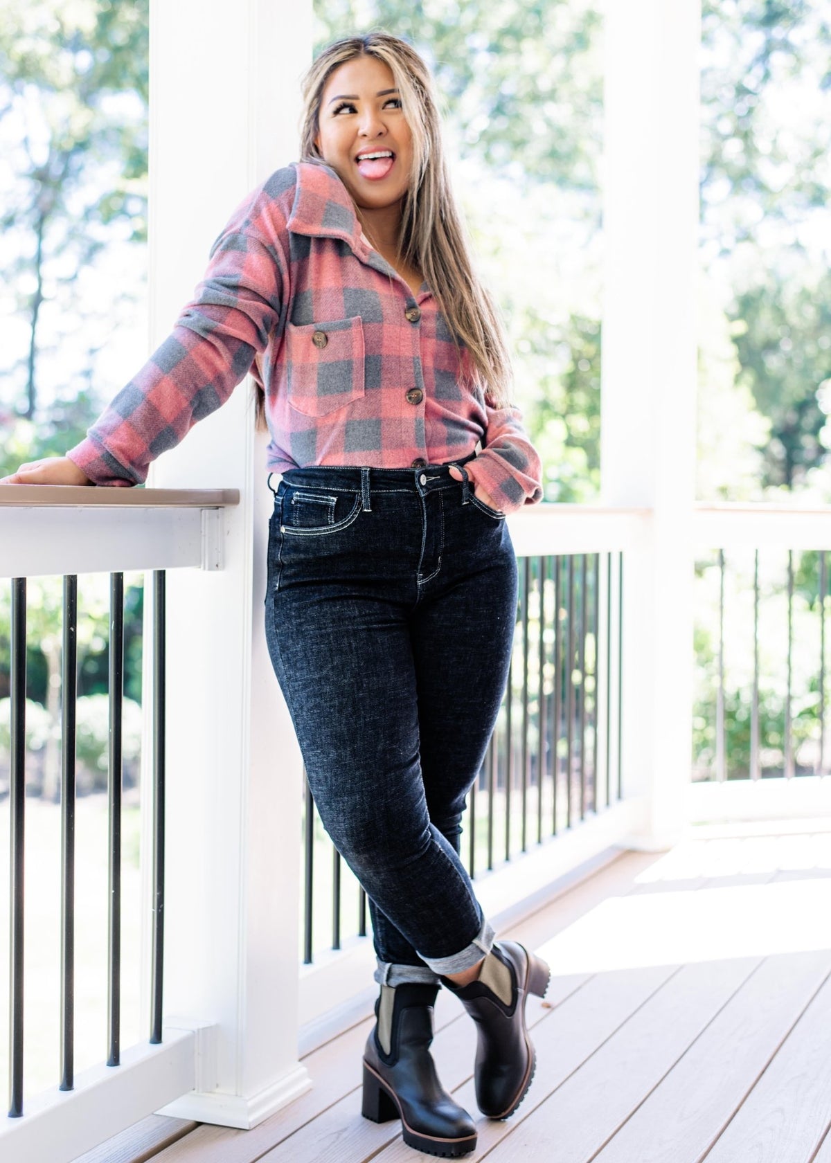 Judy Blue Tummy Control Suck it up Buttercup Dark Wash Skinny Jeans - Freckled Poppy