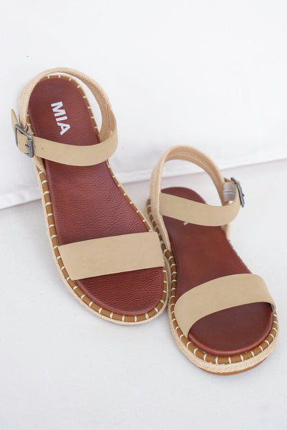 MIA Leather Strap Espadrille Sandals - Freckled Poppy