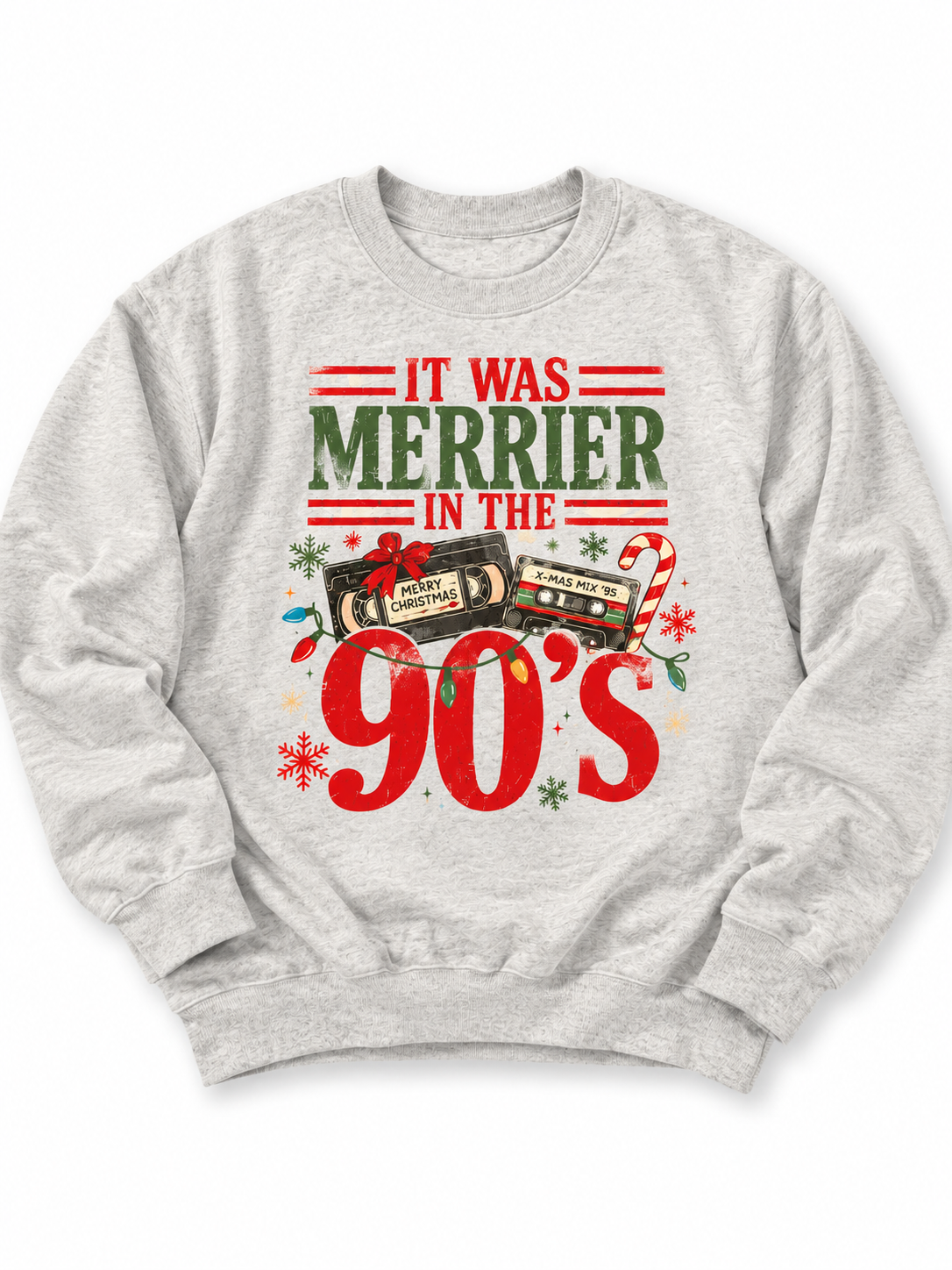 Plus/Reg It was Merrier In the 90's Retro Christmas Graphic Sweatshirt