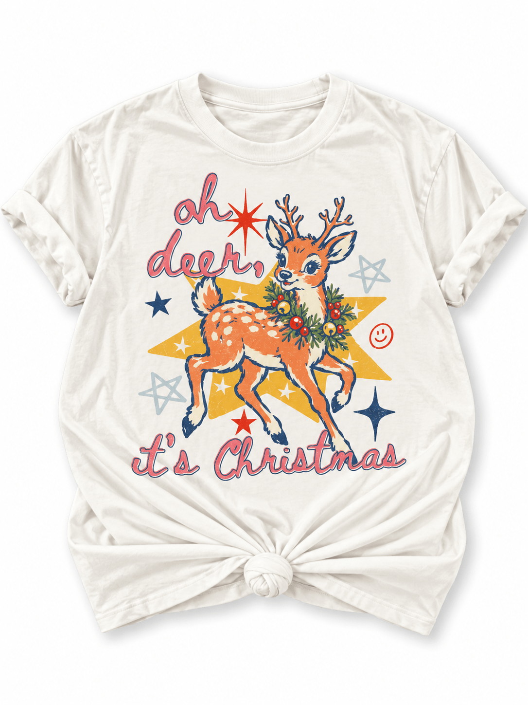 Plus/Reg Short Sleeve Oh Deer! It's Christmas Graphic Tee - Freckled Poppy
